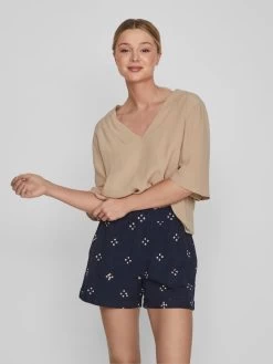 Vila T-shirts Shirt Dames Bruin -Vila 1f9ce4d9146ba90197a24e3489fa5717