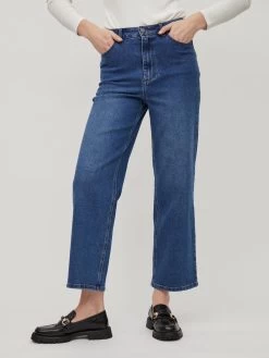 Vila Wide Leg Wide Leg Jeans Widey Dames Blauw -Vila 1fda36a893cc5559e4c3c16319ef3519