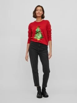 Vila Fijngebreide Truien Trui Season Dames Rood -Vila 202de4d9e1b7129a9452b92a4da0e129