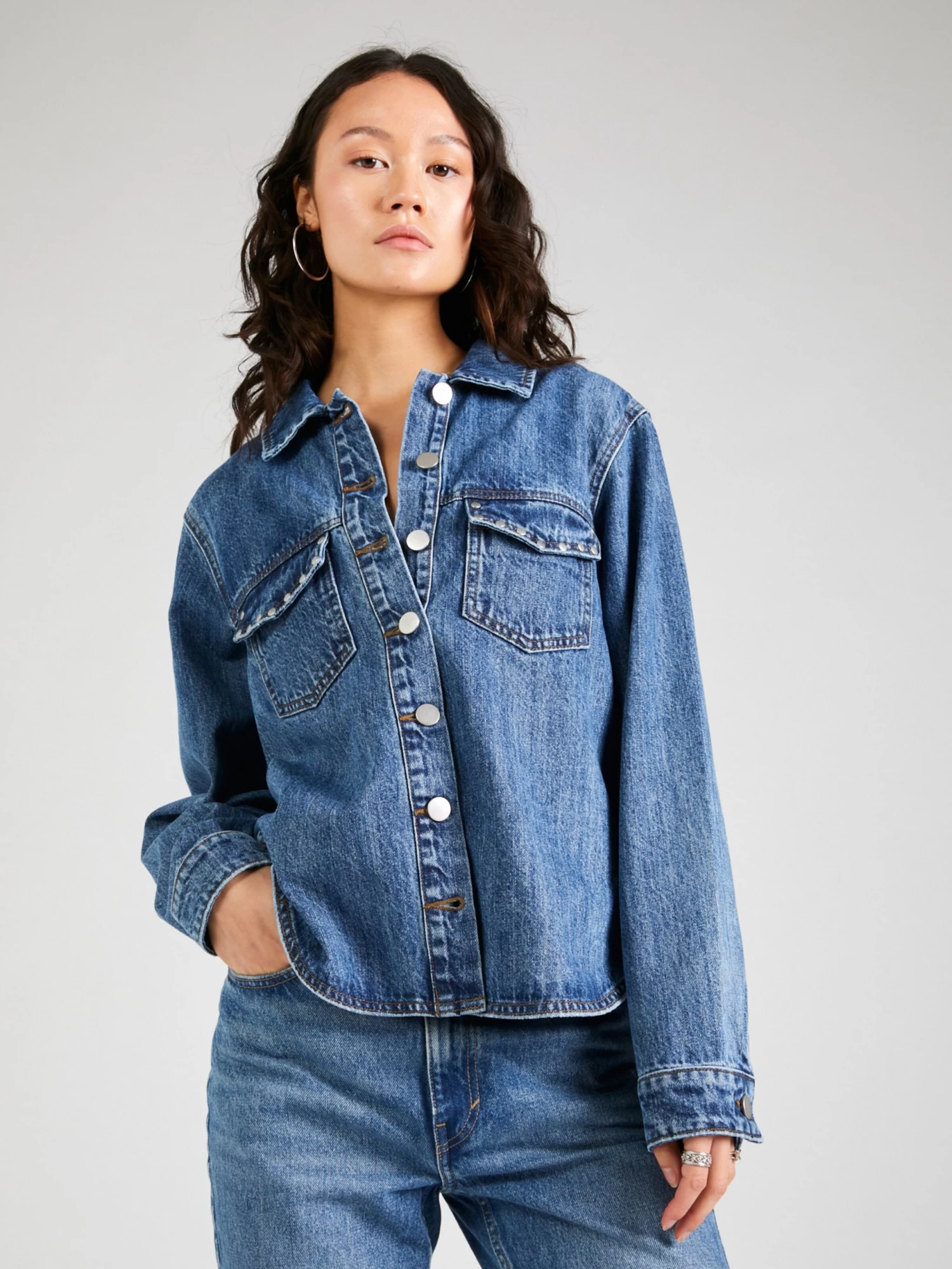 Spijkerblouses Blouse JOLINE Dames Blauw 5 Spijkerblouses Blouse JOLINE Dames Blauw - Afbeelding 3