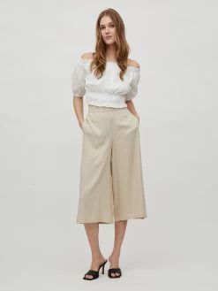 Vila Blouses Met Korte Mouw Blouse Imina Dames Wit -Vila 22350b609db9c23319a91562983b6c35