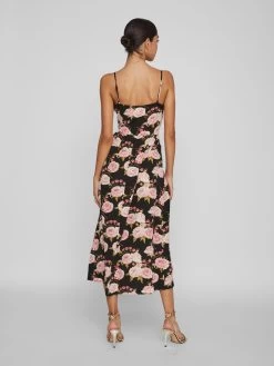 Vila Midi Jurken Jurk Tanja Dames Zwart -Vila 23a234c9a6e5bc25a918a6eed651d883