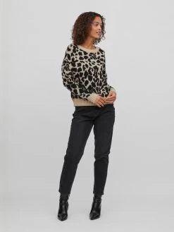 Vila Fijngebreide Truien Trui Ril Dames Beige Gemêleerd -Vila 23c65f4b5bfbb6594363b4dc84060053