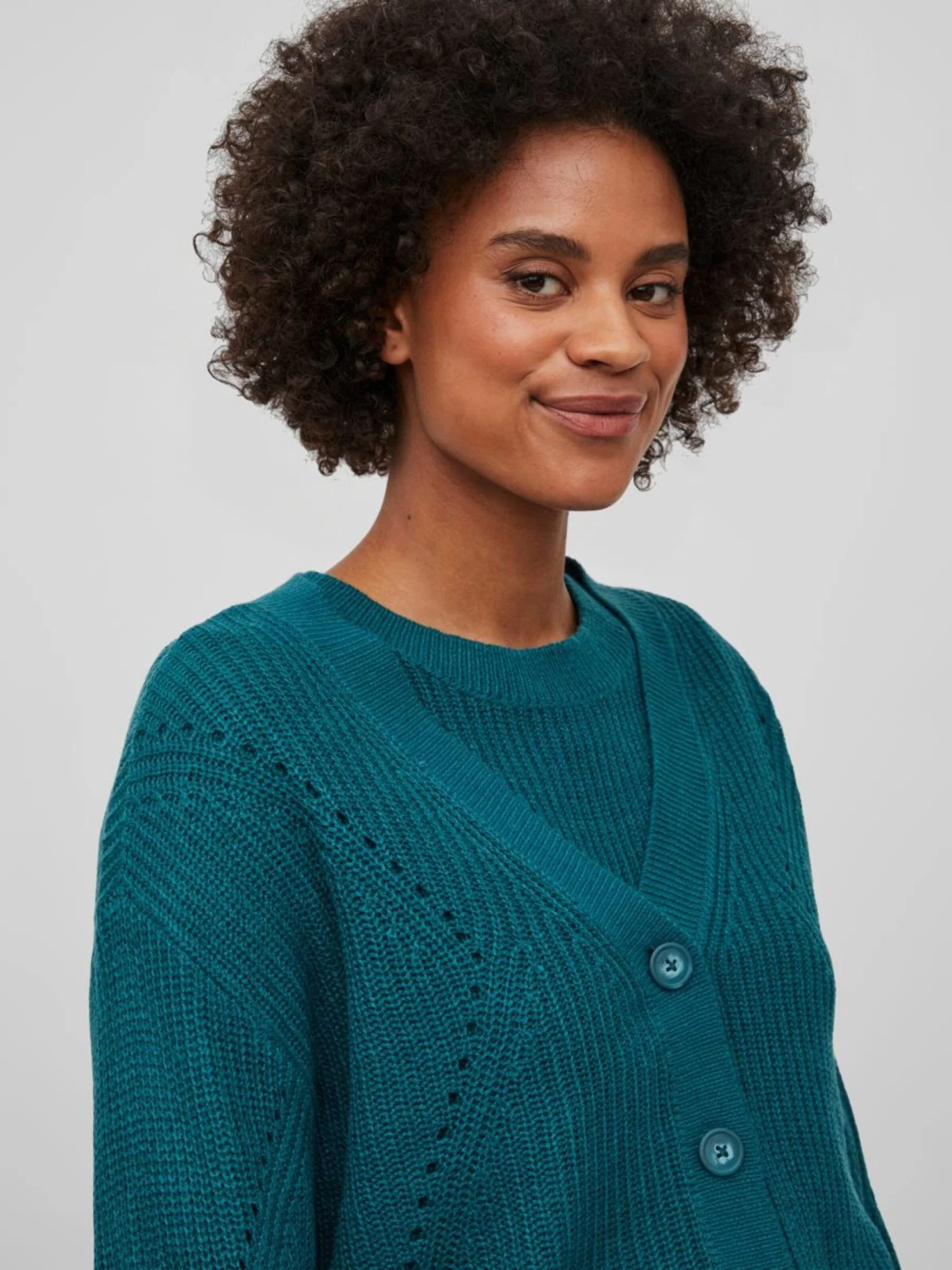 Vila Vesten Gebreid Vest Dames Blauw 8 Vila Vesten Gebreid Vest Dames Blauw - Afbeelding 6