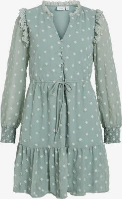 Vila Blousejurken Blousejurk Jaqueline Dames Smaragd