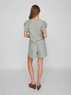 Vila Shorts Loosefit Broek DELLA Dames Mintgroen -Vila 27014bf825b5cc7cc892aa5b67cbb935