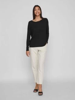 Vila Basic Truien Trui Abella Dames Zwart -Vila 27901a722d4626ead28452f46f75d8ba