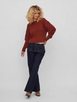 Vila Basic Truien Trui Apoline Dames Roestrood -Vila 29157e1f152aa820f9720fa9ac8df0ef