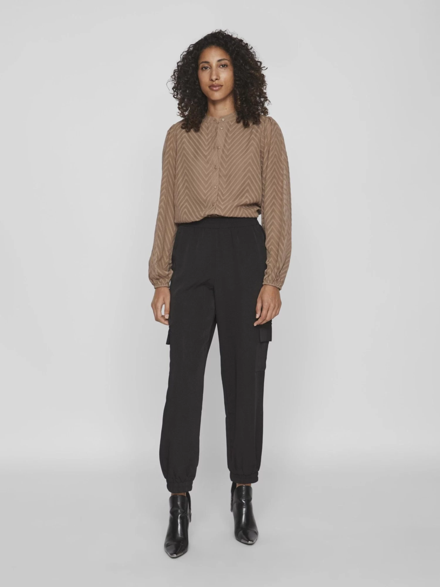 Vila Overhemden Blouse Dames Bruin 7 Vila Overhemden Blouse Dames Bruin - Afbeelding 5