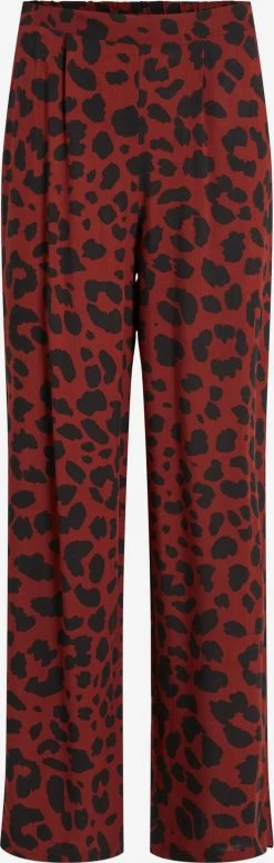 Vila Bandplooibroeken Loosefit Bandplooibroek Eva Aya Dames Donkerrood