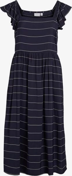 Vila Midi Jurken Jurk Rita Dames Navy