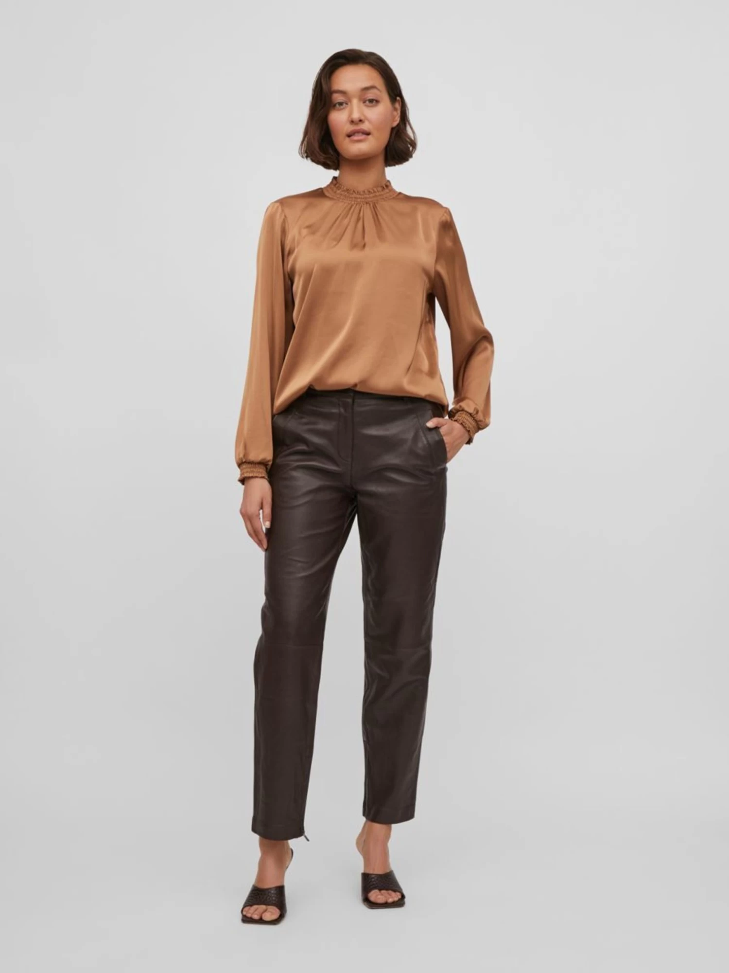 Vila Blouseshirts Blouse Dames Bruin 7 Vila Blouseshirts Blouse Dames Bruin - Afbeelding 5