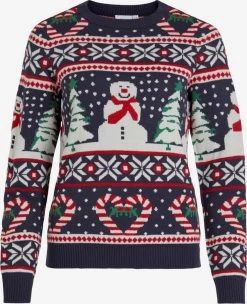 Vila Fijngebreide Truien Trui Anna Dames Nachtblauw