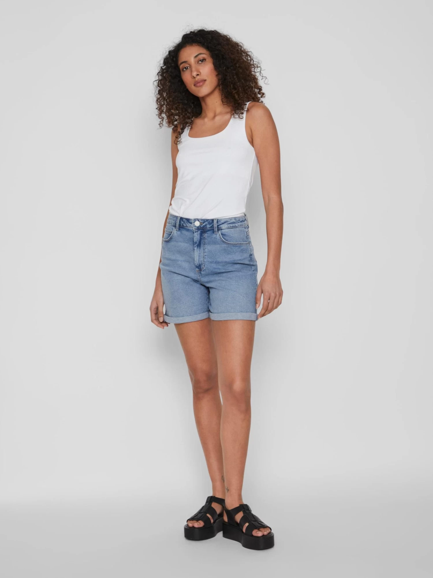 Vila Denim Shorts Regular Jeans Jo Dames Blauw 8 Vila Denim Shorts Regular Jeans Jo Dames Blauw - Afbeelding 6