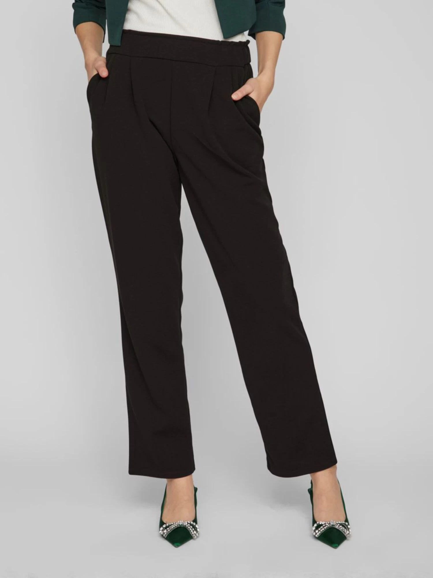 Vila Bandplooibroeken Regular Bandplooibroek Dames Zwart 5 Vila Bandplooibroeken Regular Bandplooibroek Dames Zwart - Afbeelding 3