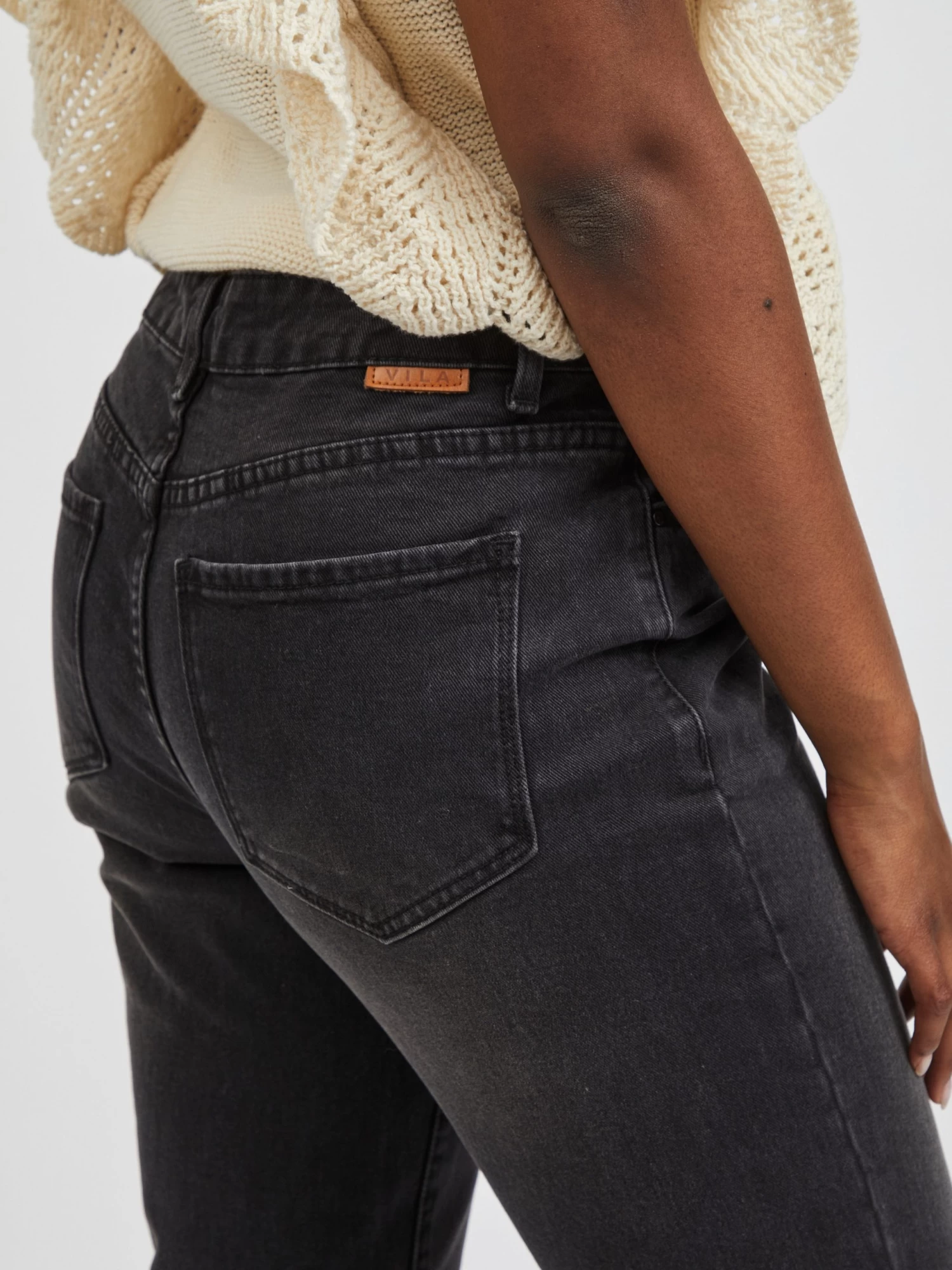 Vila Straight Regular Jeans Stray Dames Zwart 9 Vila Straight Regular Jeans Stray Dames Zwart - Afbeelding 7