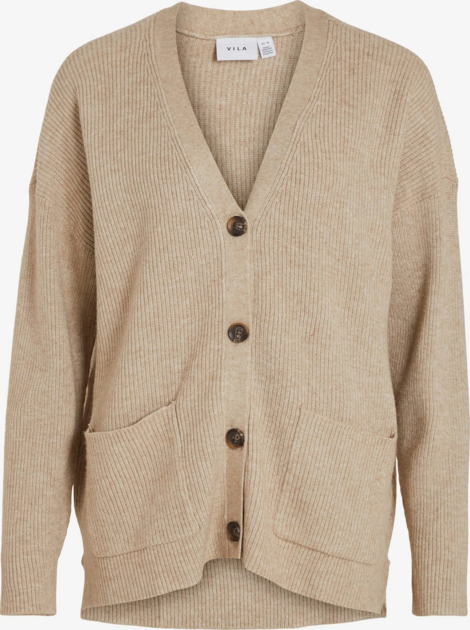 Vila Vesten Gebreid Vest RIL Dames Sand 3 Vila Vesten Gebreid Vest RIL Dames Sand