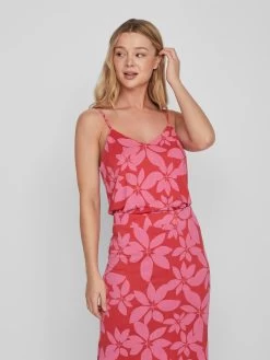 Vila Spaghetti Tops Top KAMI Dames Rood -Vila 306e589ac111541eaffb9a842d144442