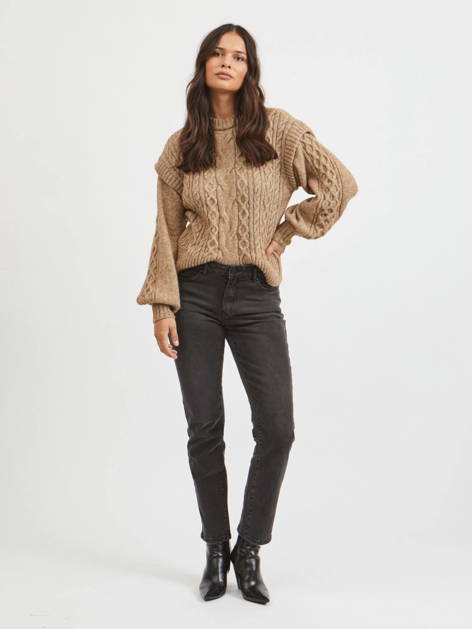 Vila Straight Regular Jeans Stray Dames Zwart 6 Vila Straight Regular Jeans Stray Dames Zwart - Afbeelding 4