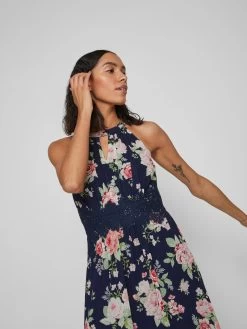 Vila Zomerjurken Zomerjurk Milina Dames Navy -Vila 30e6b4a611b2d61e741f676907060e7b