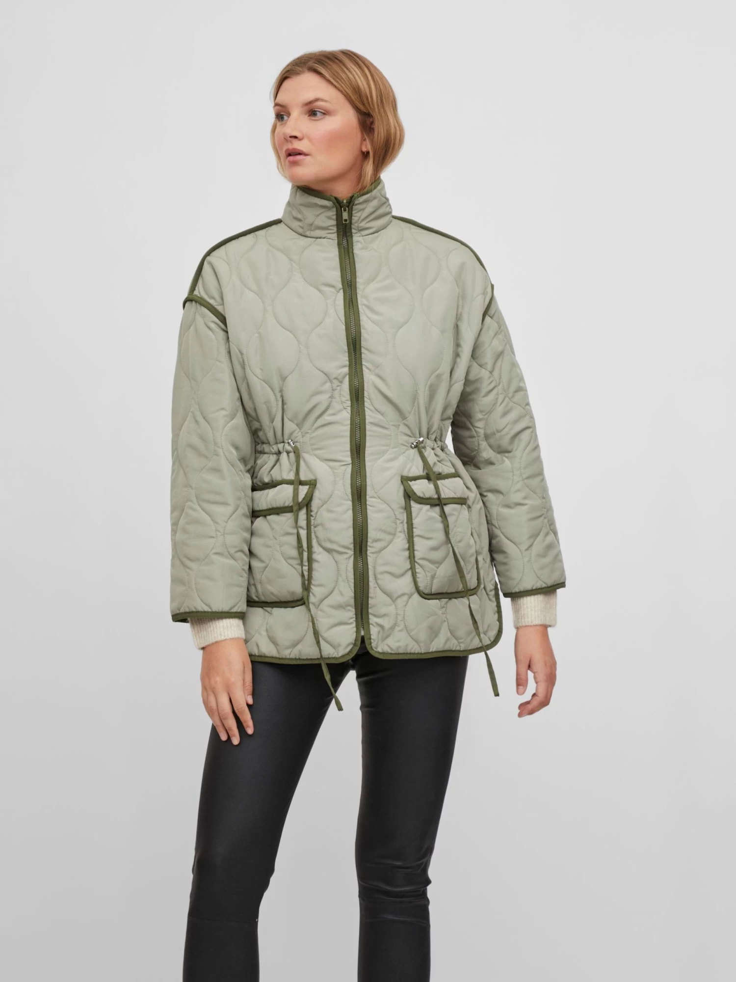 Vila Tussenjassen Tussenjas Ibiza Dames Groen / Lichtgroen 5 Vila Tussenjassen Tussenjas Ibiza Dames Groen / Lichtgroen - Afbeelding 3