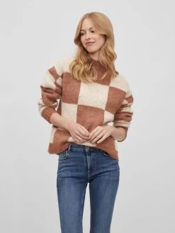 Vila Fijngebreide Truien Trui Brynn Dames Lichtbruin -Vila 346b4ff62721cb141c91ce1417e4f36a