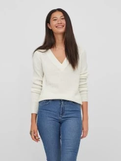 Vila Basic Truien Trui Dames Wit -Vila 373b30e7230e4efedf8aa1d7954c412c