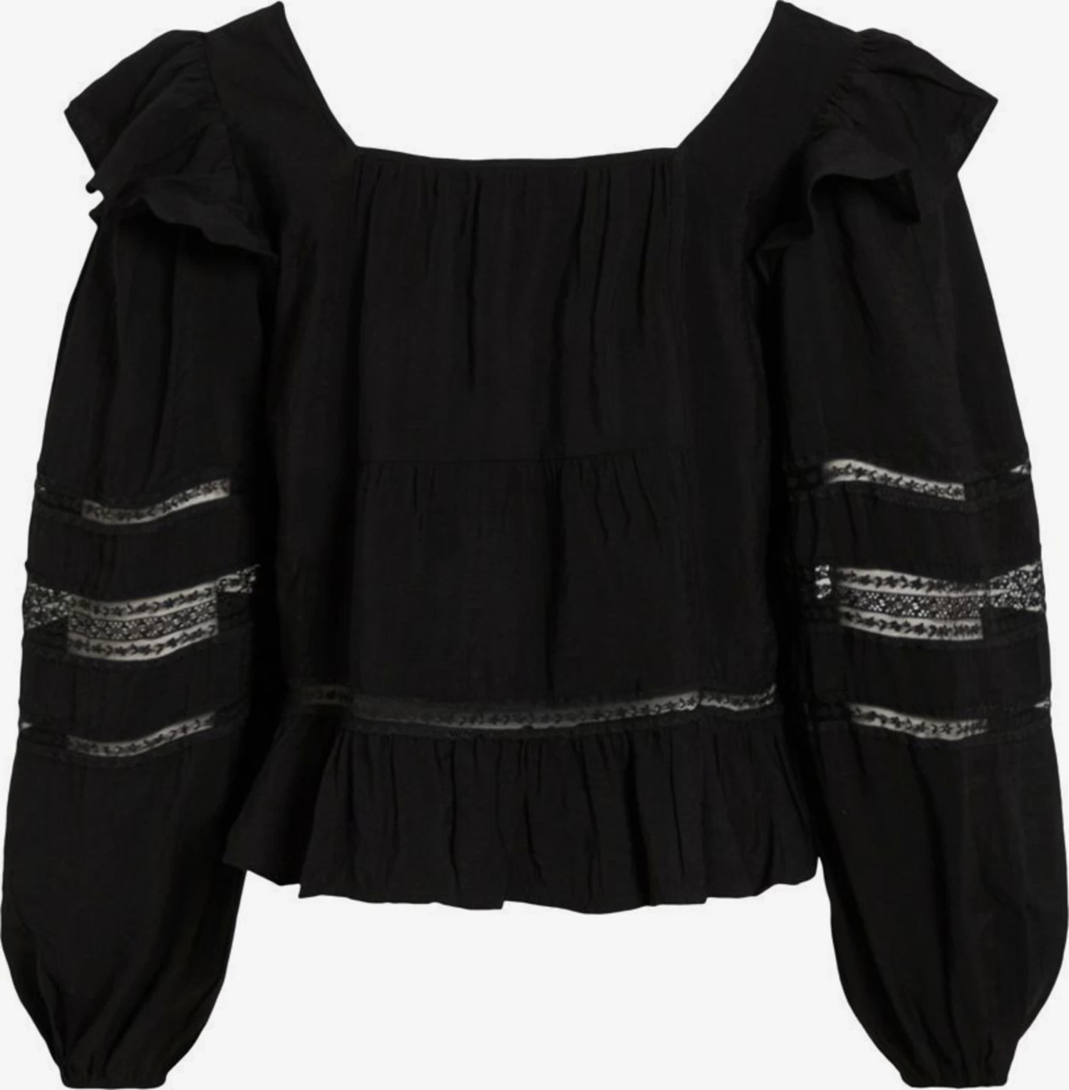 Vila Kanten Blouses Blouse Dames Zwart 4 Vila Kanten Blouses Blouse Dames Zwart - Afbeelding 2