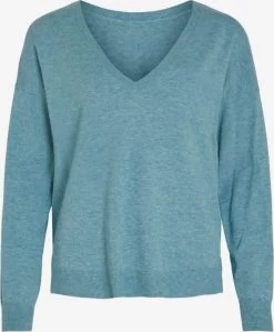 Vila Fijngebreide Truien Trui Dames Blauw