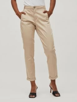 Vila Chinos Tapered Chino Dames Beige -Vila 3847cc2a237c97adf06ea99c2089ea25