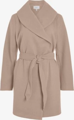Vila Korte Mantels Tussenmantel POKO Dames Donkerbeige