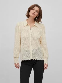 Vila Overhemden Blouse SIKKA Dames Beige 11 Vila Overhemden Blouse SIKKA Dames Beige -Vila 390c070279d13530a2d13e42e953d772