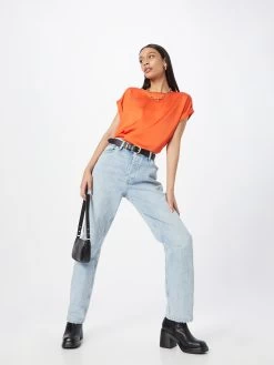 Vila T-shirts Shirt Viellette Dames Oranjerood -Vila 3a706f7b6840d37eff52397175162c4e