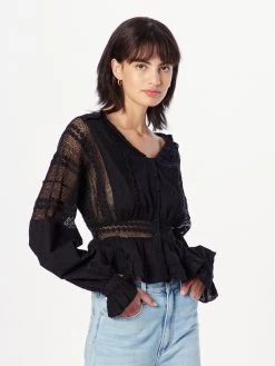 Kanten Blouses Blouse NIKA Dames Zwart 9 Kanten Blouses Blouse NIKA Dames Zwart -Vila 3b26a720f0ac229f31e521283d45efeb