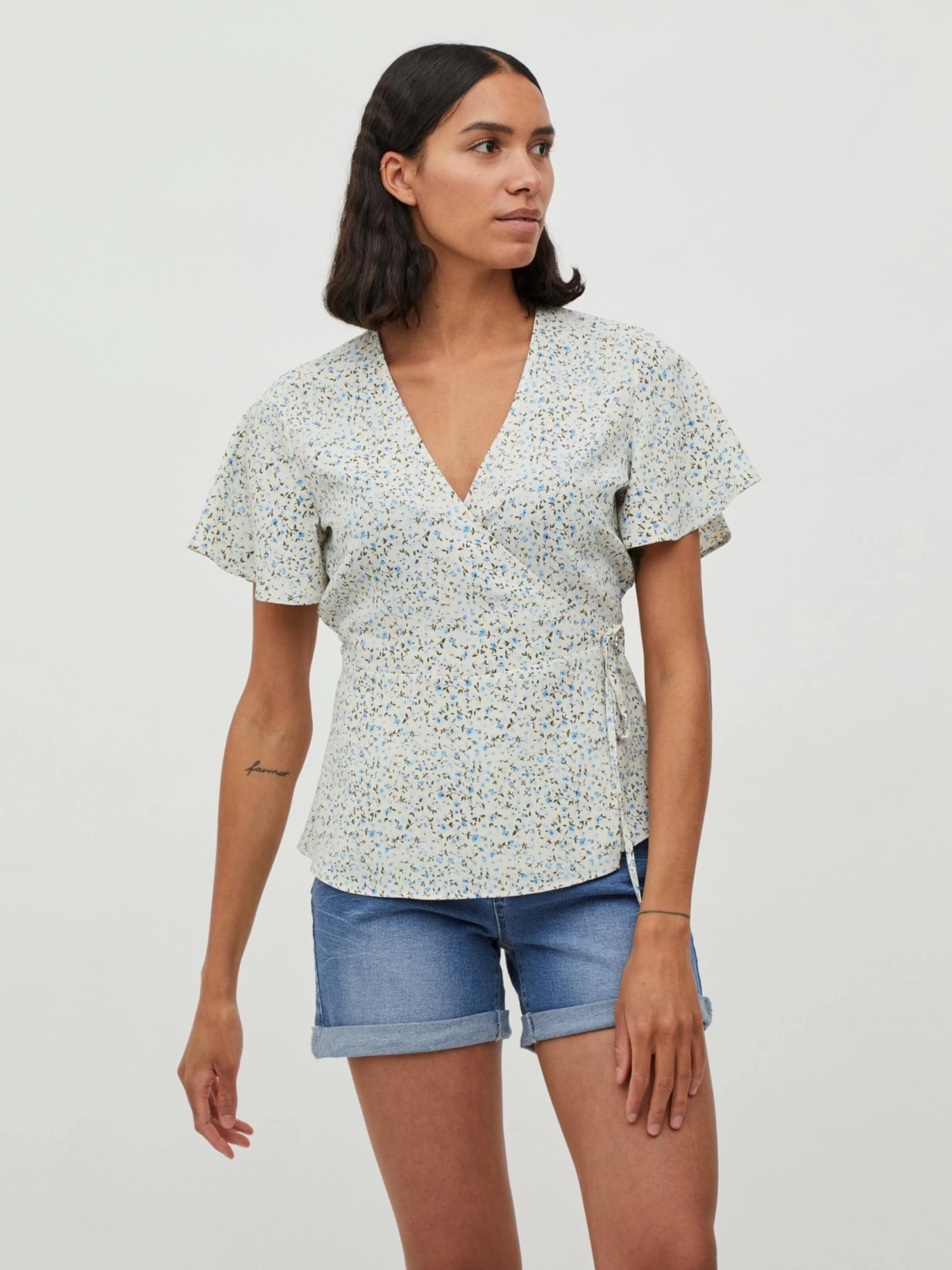 Vila Blouses Met Korte Mouw Blouse LOVIE Dames Lichtgrijs 7 Vila Blouses Met Korte Mouw Blouse LOVIE Dames Lichtgrijs - Afbeelding 5