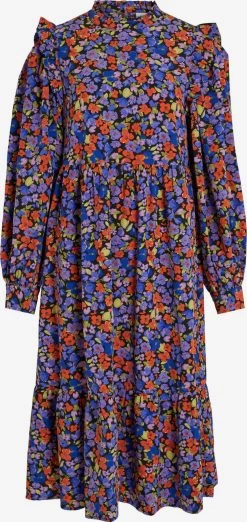 Vila Midi Jurken Jurk Essy Dames Zwart