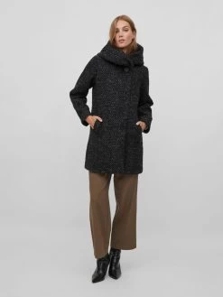 Vila Tussenmantels Tussenmantel Dames Zwart -Vila 3cbf44e0621501b3d45557d77647786c