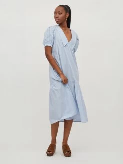Vila Midi Jurken Jurk Tylla Dames Lichtblauw -Vila 3dbb079e2bd9b46e40099f77466e4984