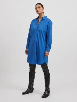 Vila Lange Blouses Blouse Gimas Dames Royal Blue/koningsblauw -Vila 3eb8ed255c081ee654080d2e109d26ff