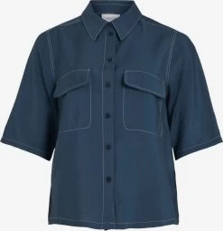 Vila Overhemden Blouse Dames Donkerblauw