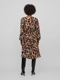 Vila Midi Jurken Jurk Kiwi Dames Beige -Vila 3fe90987d585fe0d18956e13d313eb30