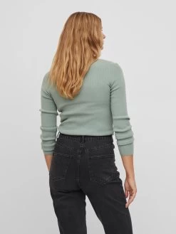 Vila Basic Truien Trui Dames Mintgroen -Vila 4019cf20fad469d484305e1522e45276