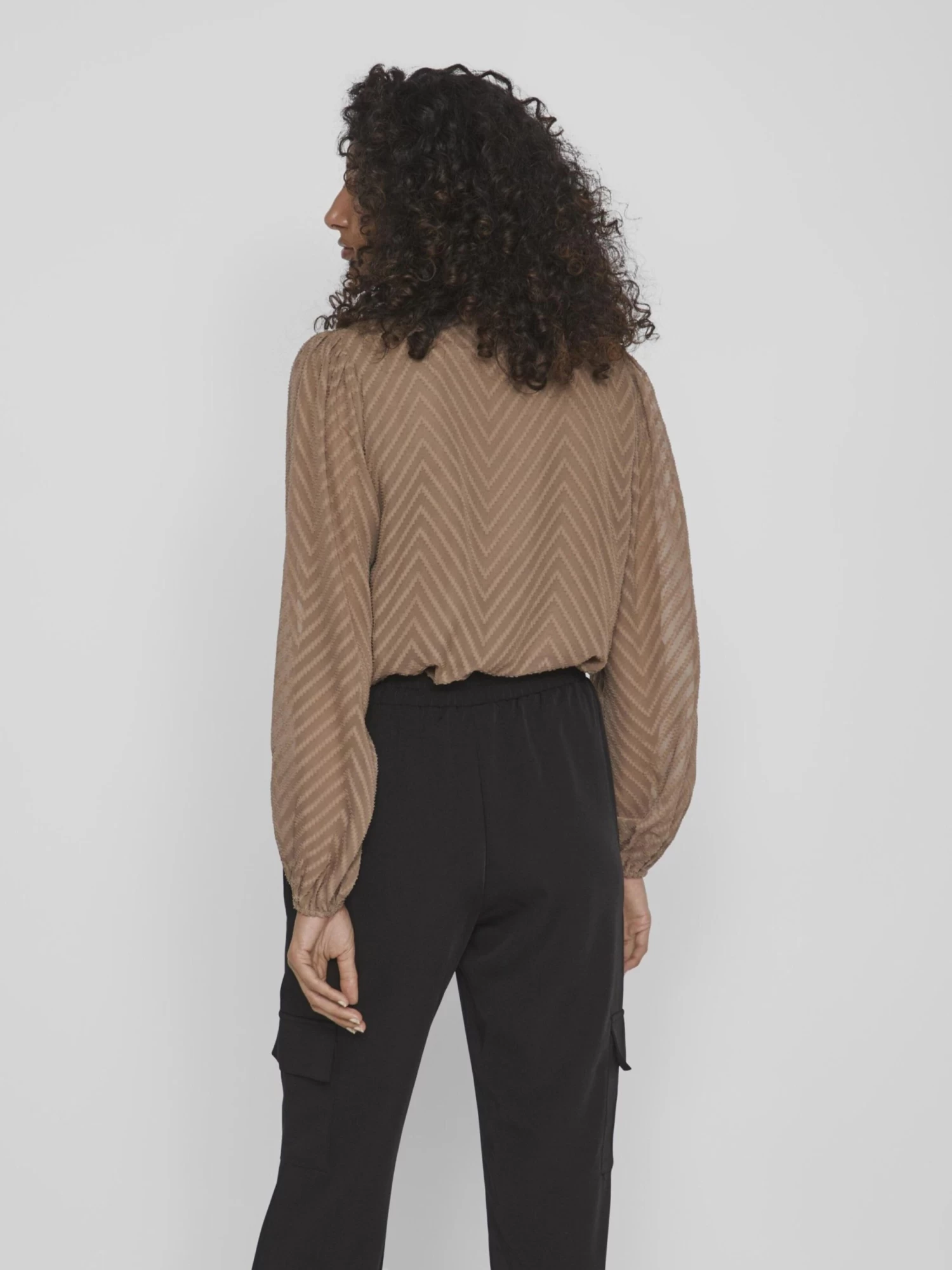 Vila Overhemden Blouse Dames Bruin 6 Vila Overhemden Blouse Dames Bruin - Afbeelding 4