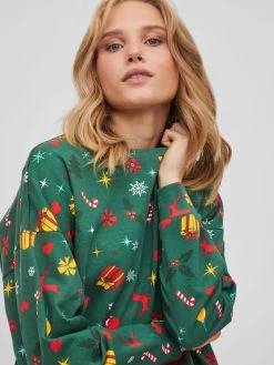 Vila Sweatshirts Sweatshirt Dames Groen -Vila 41379630bedf06d2b7a33ca79602340f