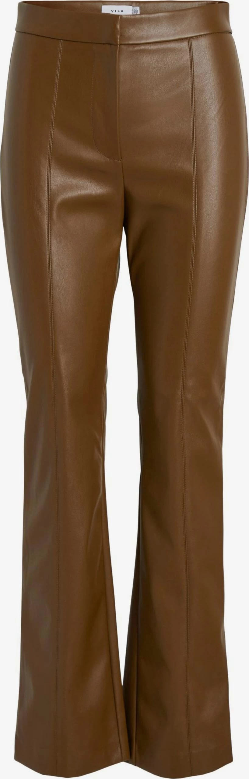 Vila Leren Broeken Flared Broek Nanna Dames Olijfgroen 3 Vila Leren Broeken Flared Broek Nanna Dames Olijfgroen