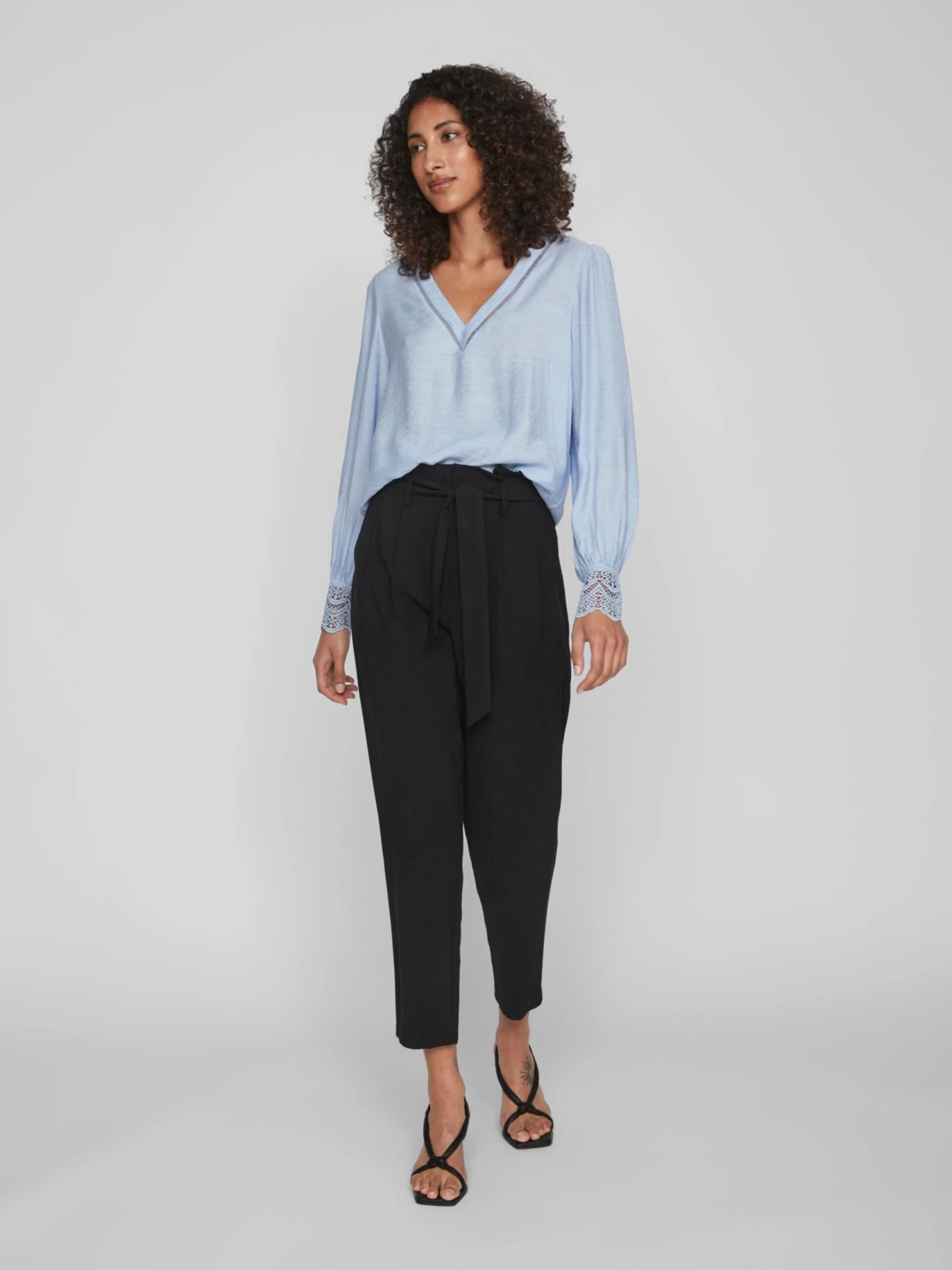 Vila Kanten Blouses Blouse Dames Blauw 7 Vila Kanten Blouses Blouse Dames Blauw - Afbeelding 5