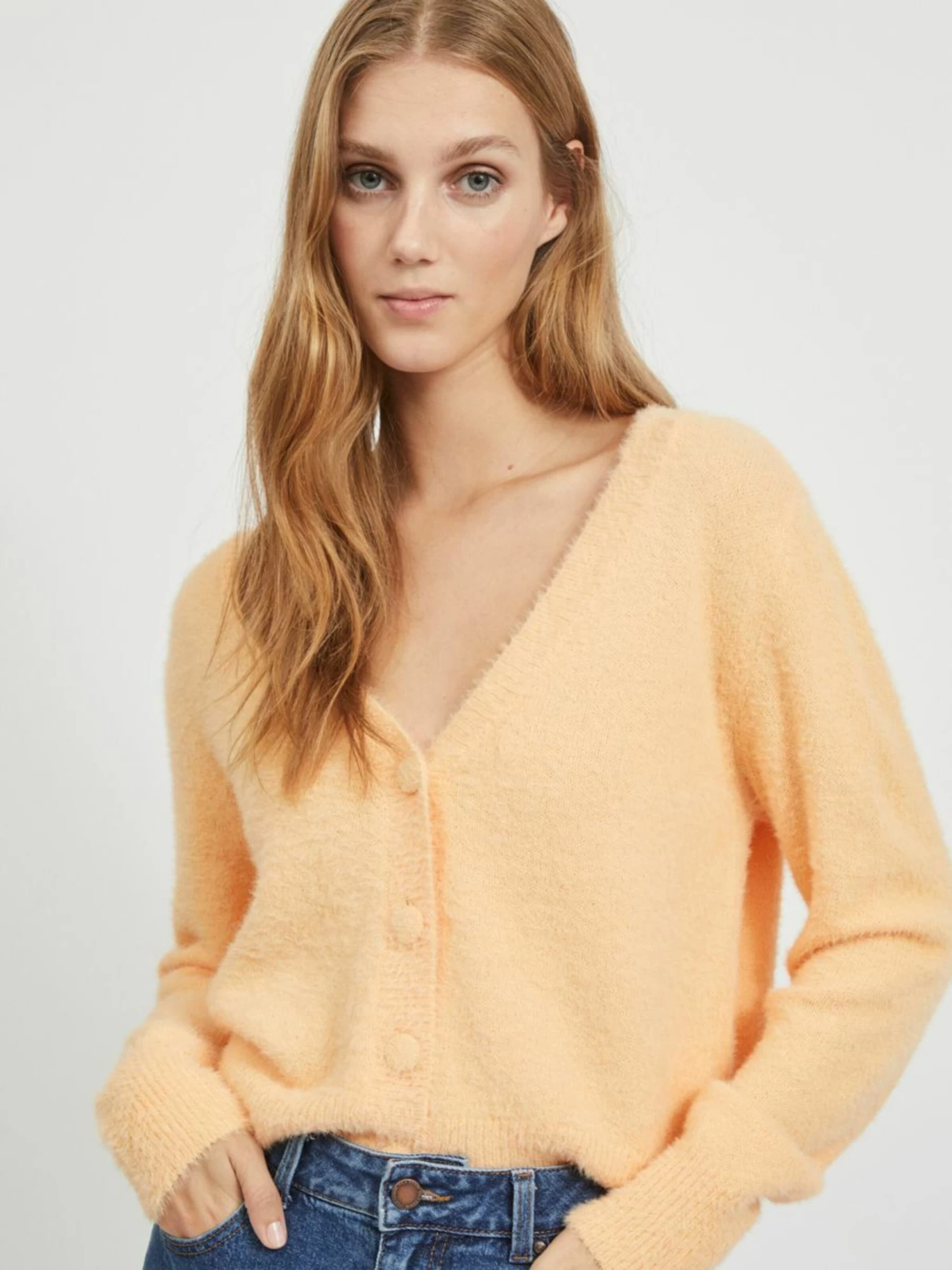 Vila Vesten Gebreid Vest Dames Oranje 8 Vila Vesten Gebreid Vest Dames Oranje - Afbeelding 6