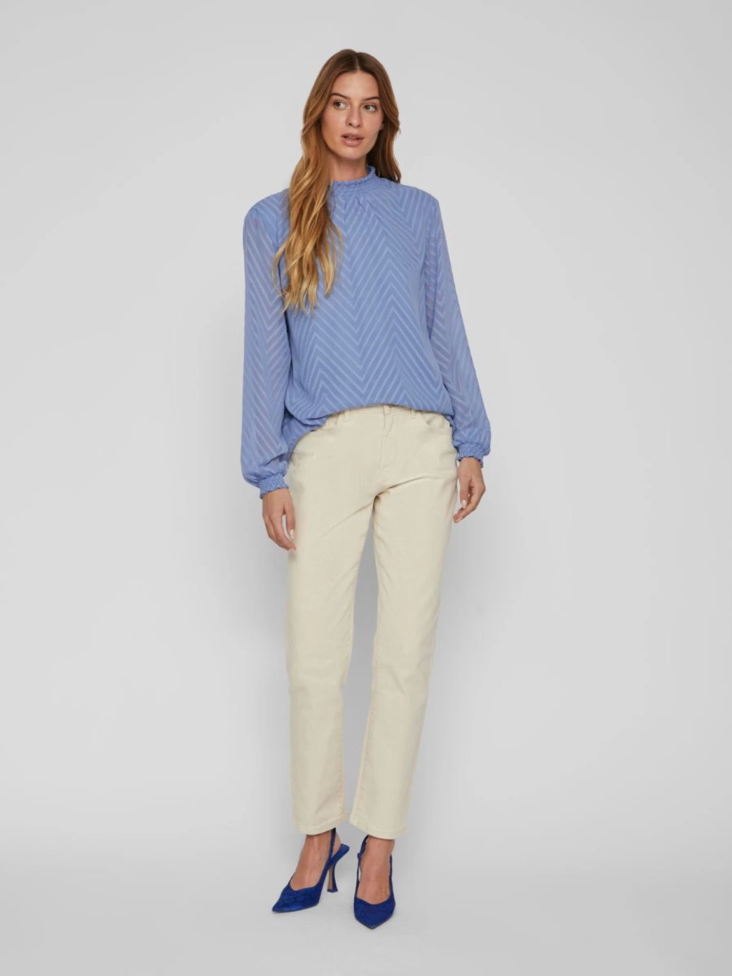 Vila Blouseshirts Blouse Dames Blauw 7 Vila Blouseshirts Blouse Dames Blauw - Afbeelding 5