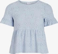 Vila T-shirts Shirt Kawa Dames Pastelblauw