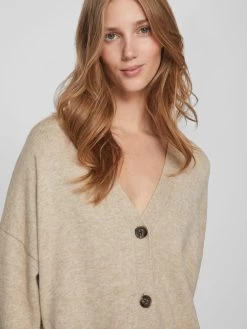 Vila Vesten Gebreid Vest RIL Dames Beige -Vila 48db0891346e912e9489fa53f58ce087